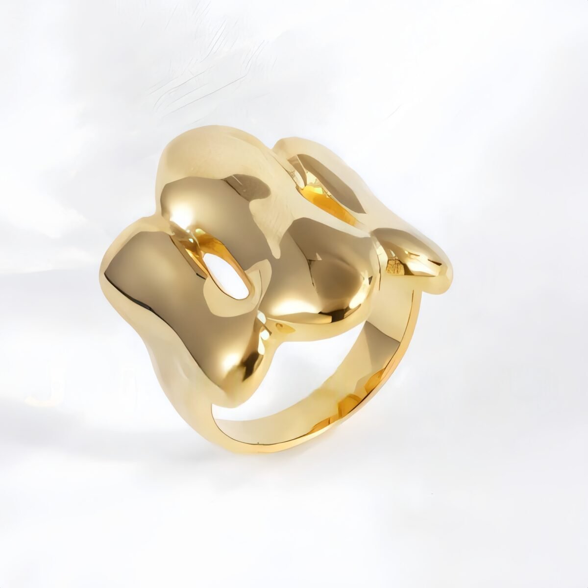 Fashion Streamlined Stainless Steel Wavy Ring Women's Ring | G004270-1 - Image 2