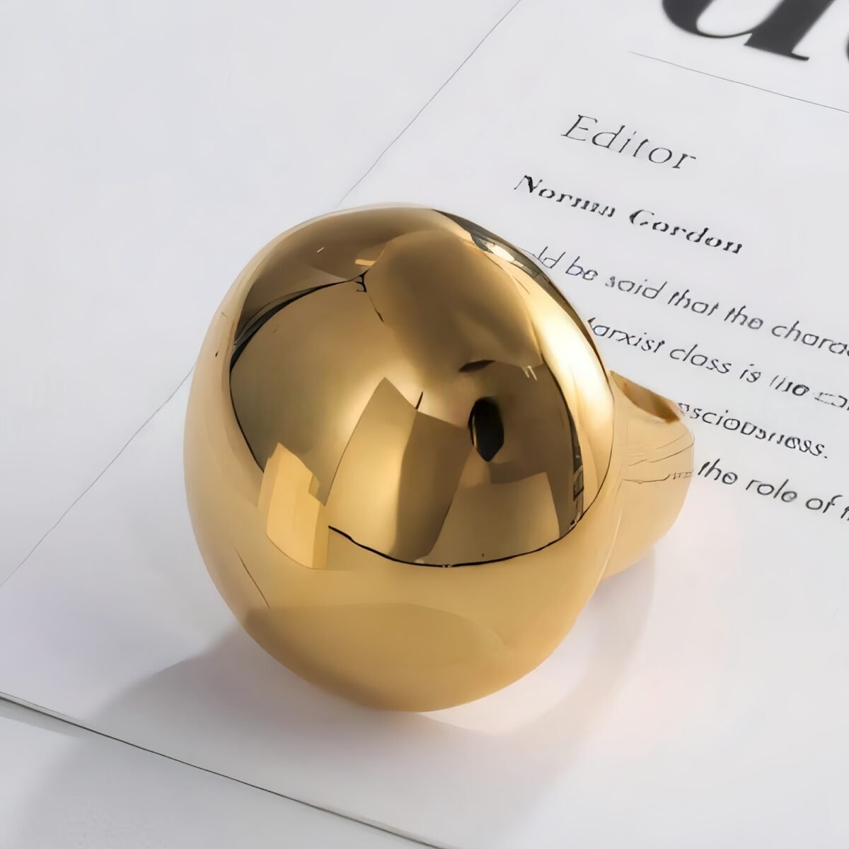 Fashionable Stainless Steel Dome Ring for Women | DZ84 - Image 3