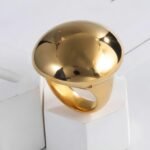 Fashionable Stainless Steel Dome Ring for Women | DZ84 - Image 2