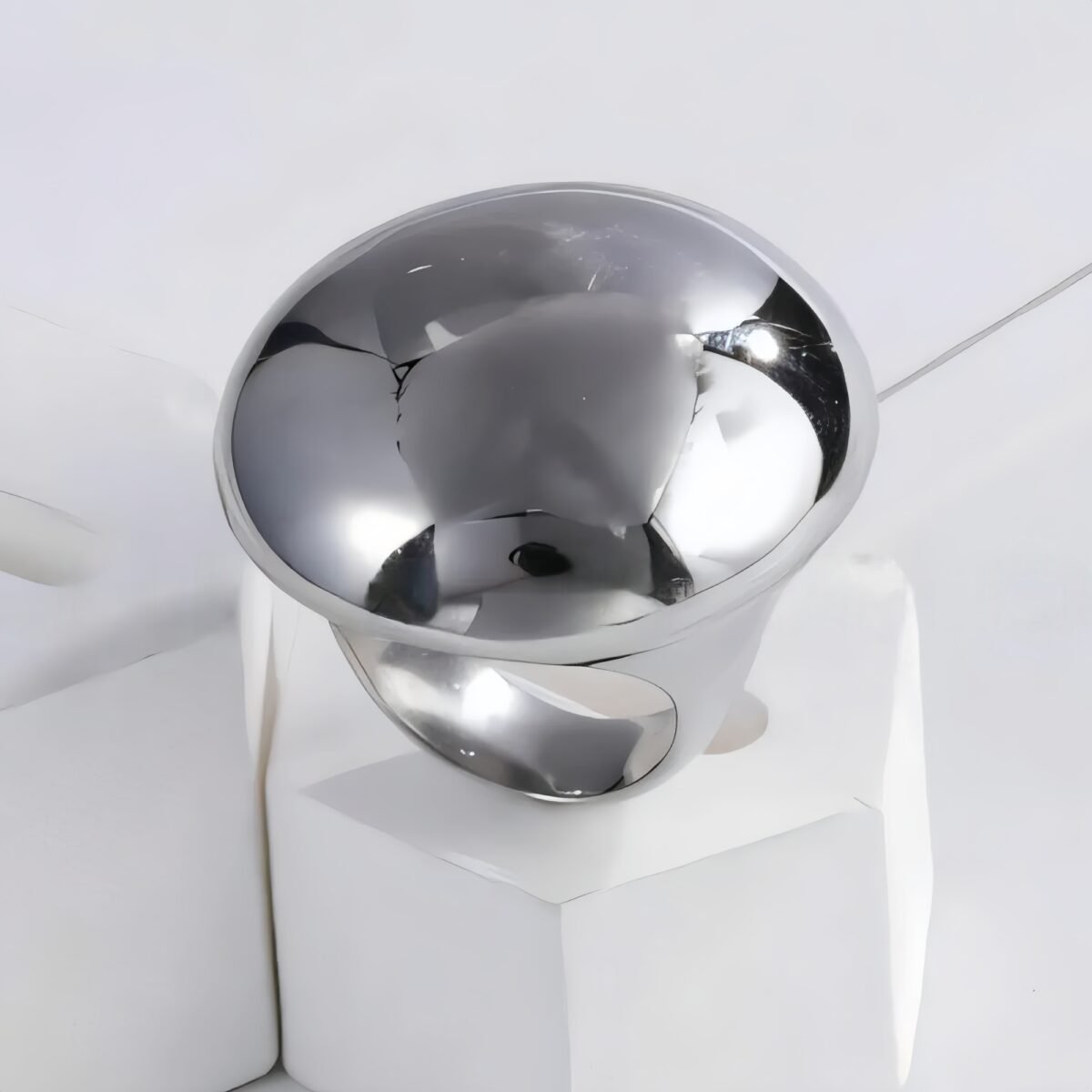 Fashionable Stainless Steel Dome Ring for Women | DZ84 - Image 4