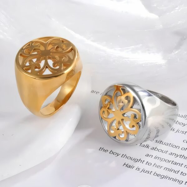 Floral Hollow Golden Ring Vintage Fashion Design for Women | ML078