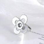 Flower Design Stainless Steel Ring Women's Elegant Minimalist Band | G003401 - Image 3