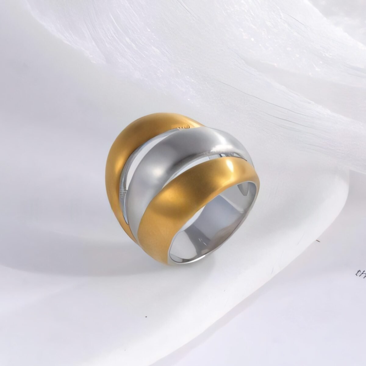 24K Gold Plated Stainless Steel Rings with Artificial Gemstones & Pearls - Image 8