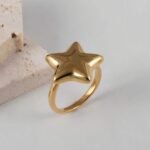 24K Gold Plated Stainless Steel Rings with Artificial Gemstones & Pearls - Image 10