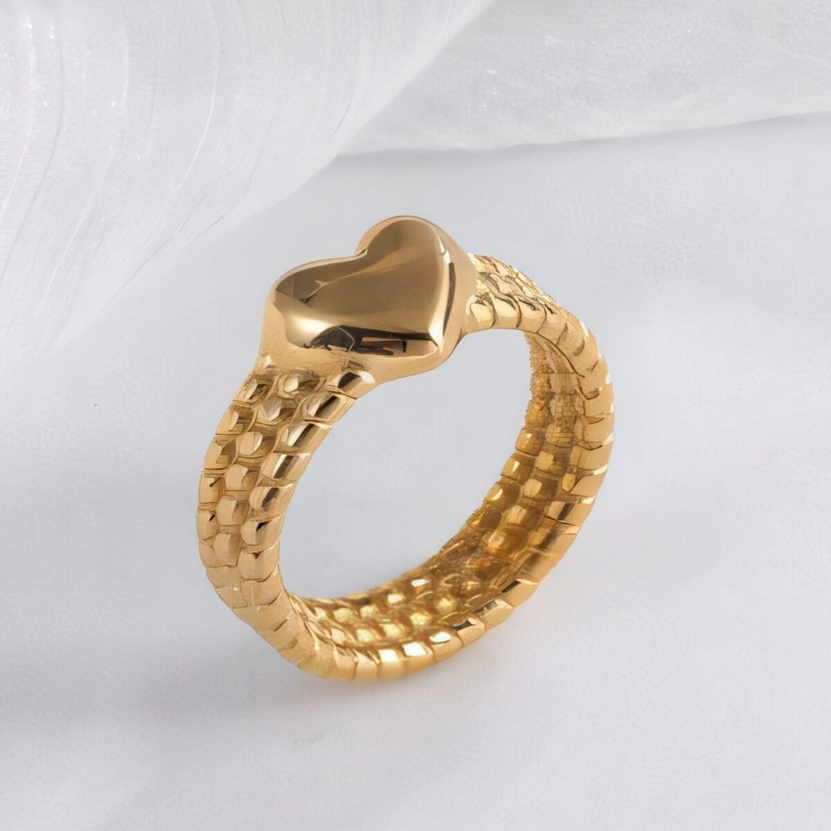 24K Gold Plated Stainless Steel Rings with Artificial Gemstones & Pearls - Image 7
