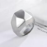 Geometric faceted stainless steel women's ring | G003409 - Image 4