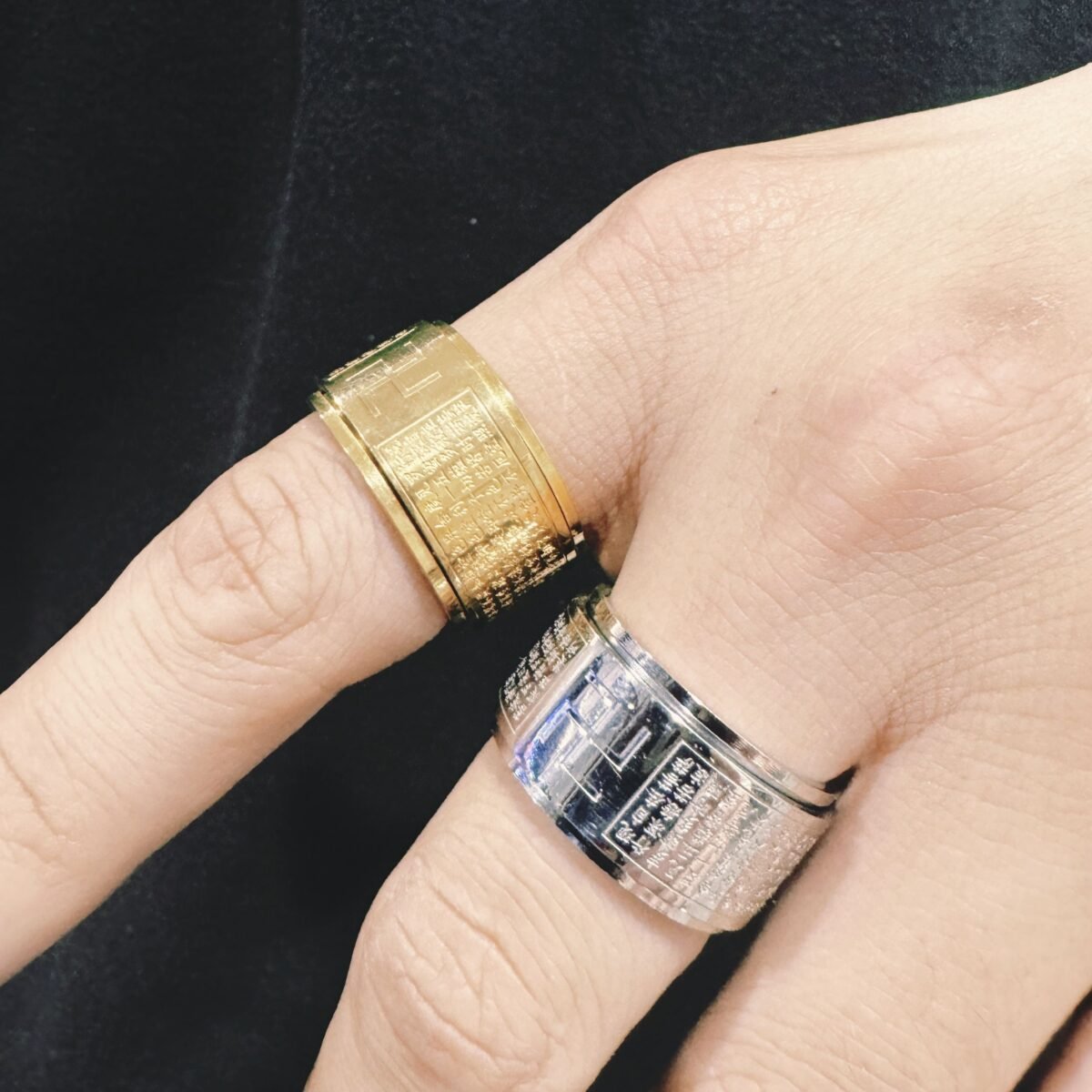 China Buddhist Heart Sutra Rotatable Stainless Steel Universal Ring For Men And Women丨F-1-154 - Image 6