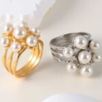 Floral Pearl Design Stainless Steel Women's Ring丨K003672
