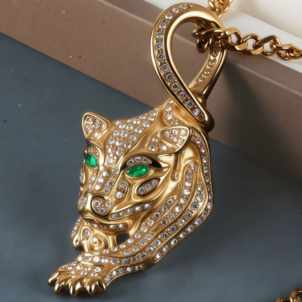 Dominant Leopard Head Full Diamond Hip Hop Men's Stainless Steel Necklace丨JSLH1010 - Image 1