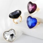 Multicolor Heart-Shaped Gemstone Ring Fashionable Luxurious Design for Women | K002094