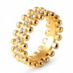 European And American Style Mini Dot Shining Ladies 'stainless Steel Waterproof Ring丨N00727J