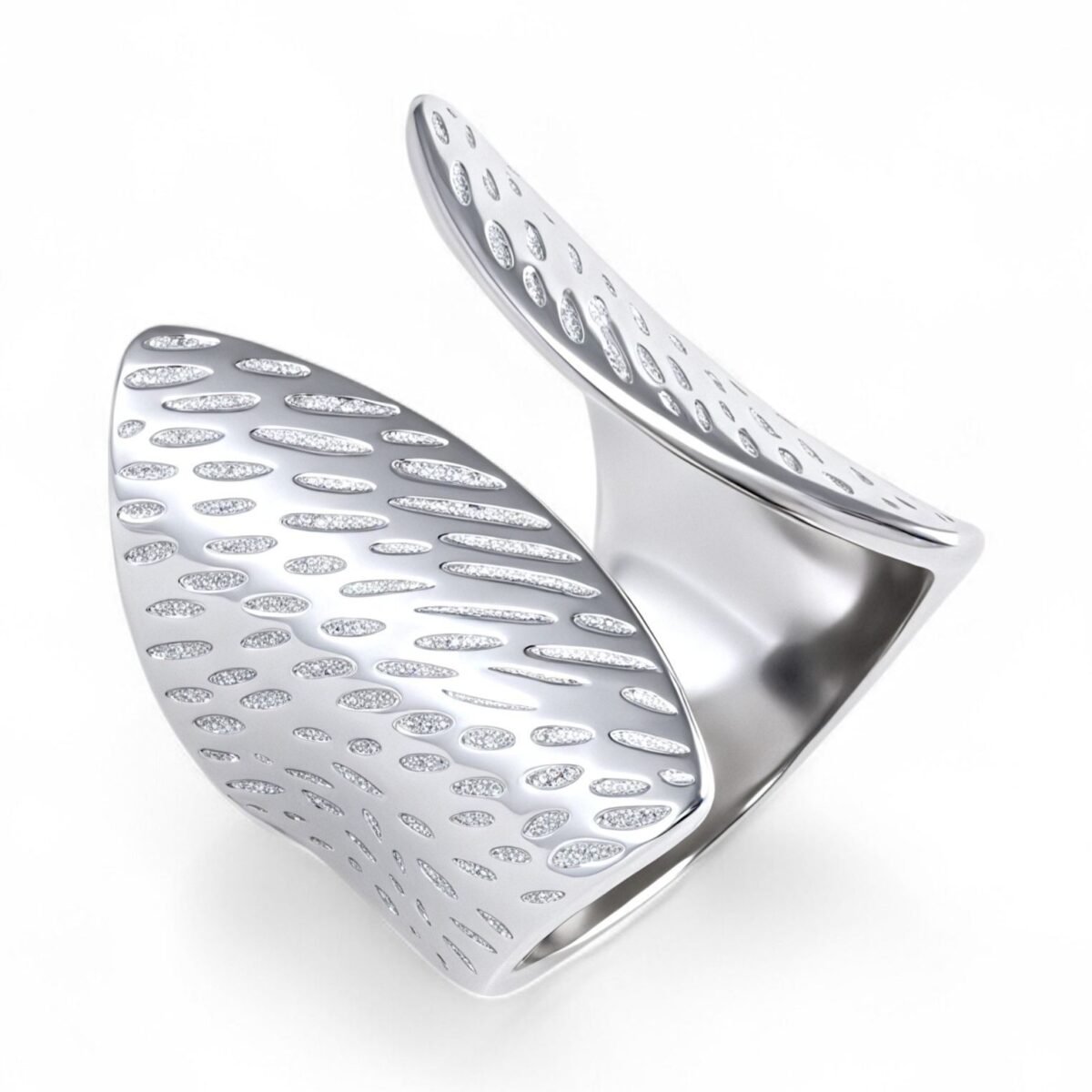 Contemporary Wave Design Stainless Steel Women Ring丨G004247 - Image 1