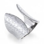 Contemporary Wave Design Stainless Steel Women Ring丨G004247