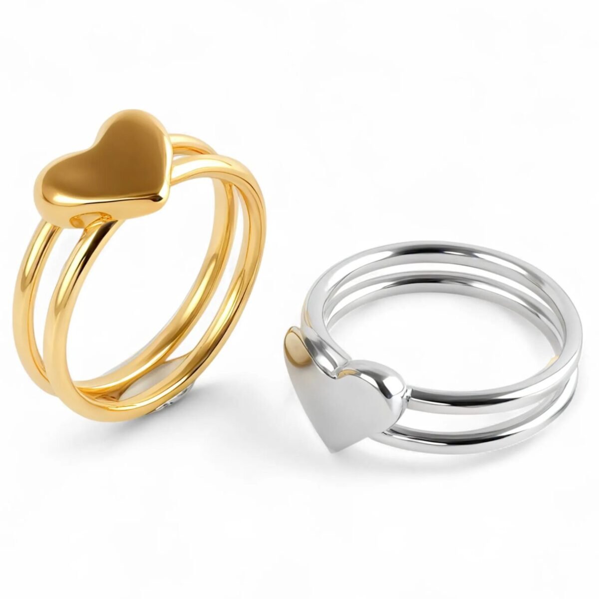 Modern Heart Design Stainless Steel Ring Simple and Fashionable for Women | N00634 - Image 1