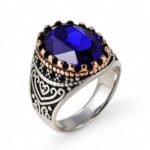Vintage Inlaid Purple Gemstone Stainless Steel Men's Ring丨BL50
