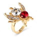 Luxury Gemstones Embellished With Cicada-Shaped Stainless Steel Women's Waterproof Ring丨K003673