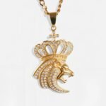 European And American Hip-Hop Style Fashion Men's Crown Lion Head Stainless Steel Pendant丨JSSZ444