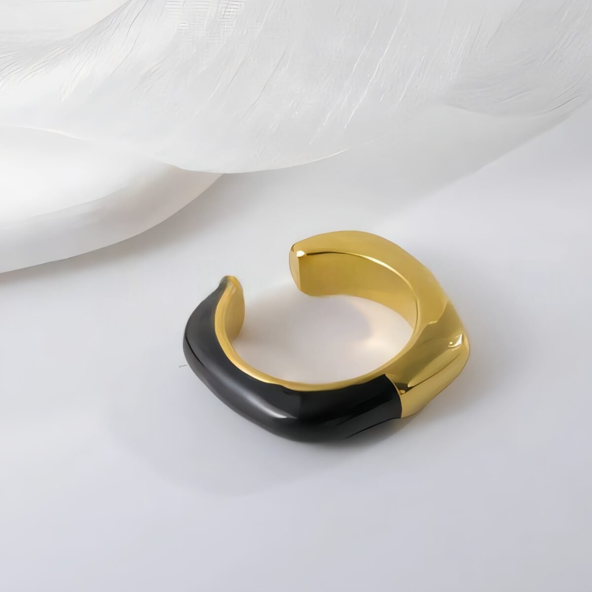 Irregular Design Stainless Steel Ring Women's Minimalist Elegant Band | G04334 - Image 5