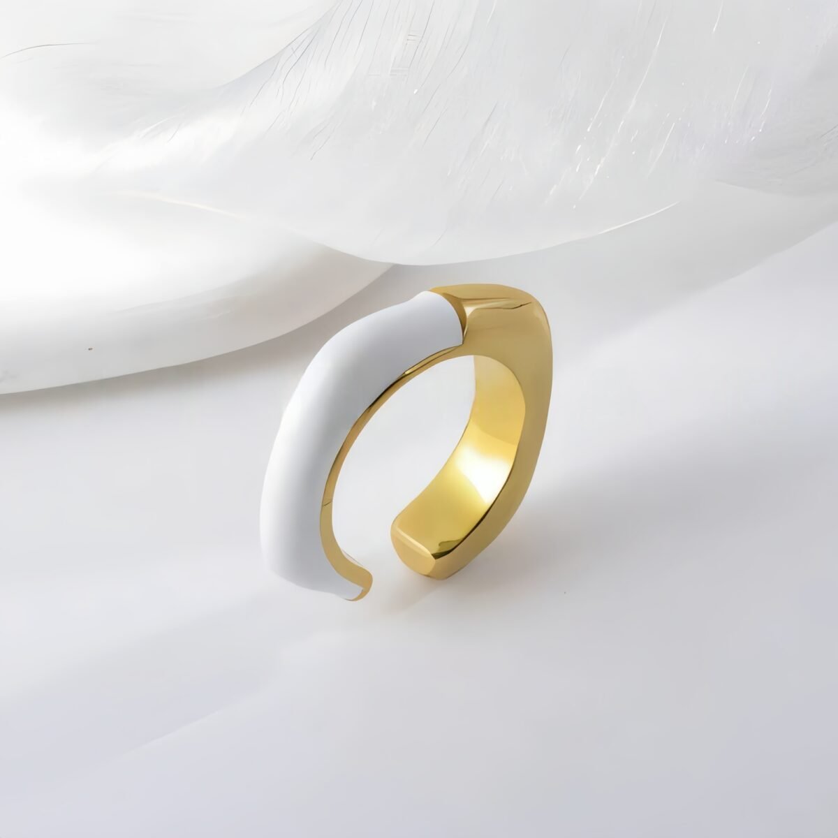 Irregular Design Stainless Steel Ring Women's Minimalist Elegant Band | G04334 - Image 2