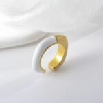 Irregular Design Stainless Steel Ring Women's Minimalist Elegant Band | G04334 - Image 2