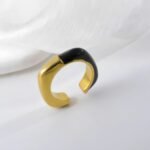 Irregular Design Stainless Steel Ring Women's Minimalist Elegant Band | G04334 - Image 4