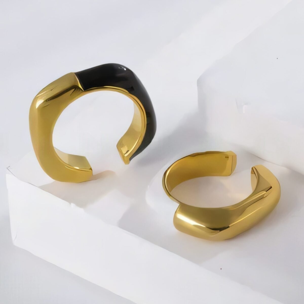 Irregular Design Stainless Steel Ring Women's Minimalist Elegant Band | G04334 - Image 1