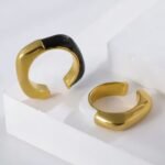 Irregular Design Stainless Steel Ring Women's Minimalist Elegant Band | G04334
