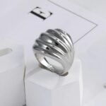 Luxury Gold Wave Shape Stainless Steel Ring for Women | ML053 - Image 4