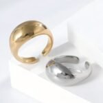 Metallic Gloss Smooth Stainless Steel Ring Women's Delicate Band | G00714