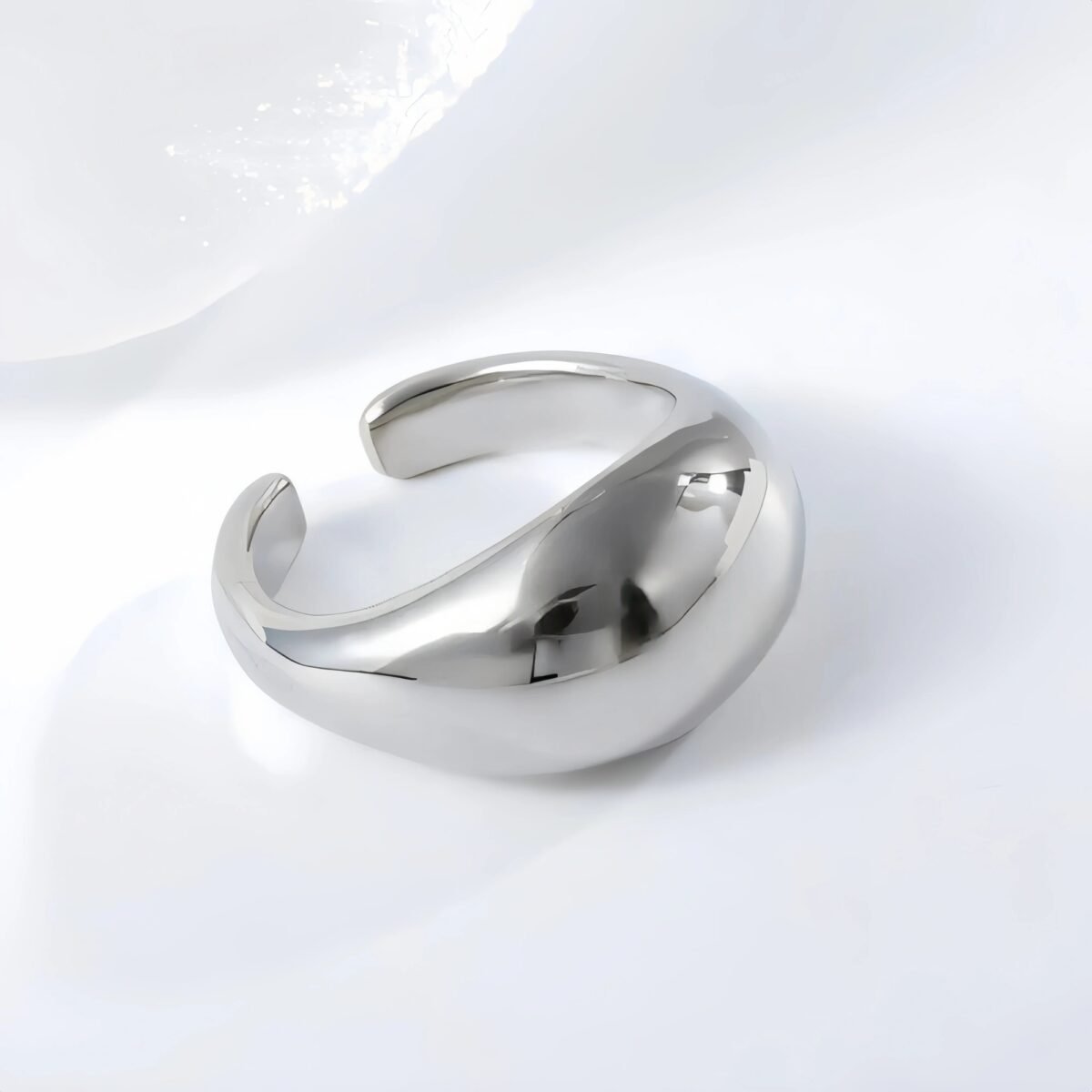 Metallic Gloss Smooth Stainless Steel Ring Women's Delicate Band | G00714 - Image 5