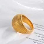 Minimalist Beaded Metal Ring Fashion Luxury Design for Women | G00330 - Image 3