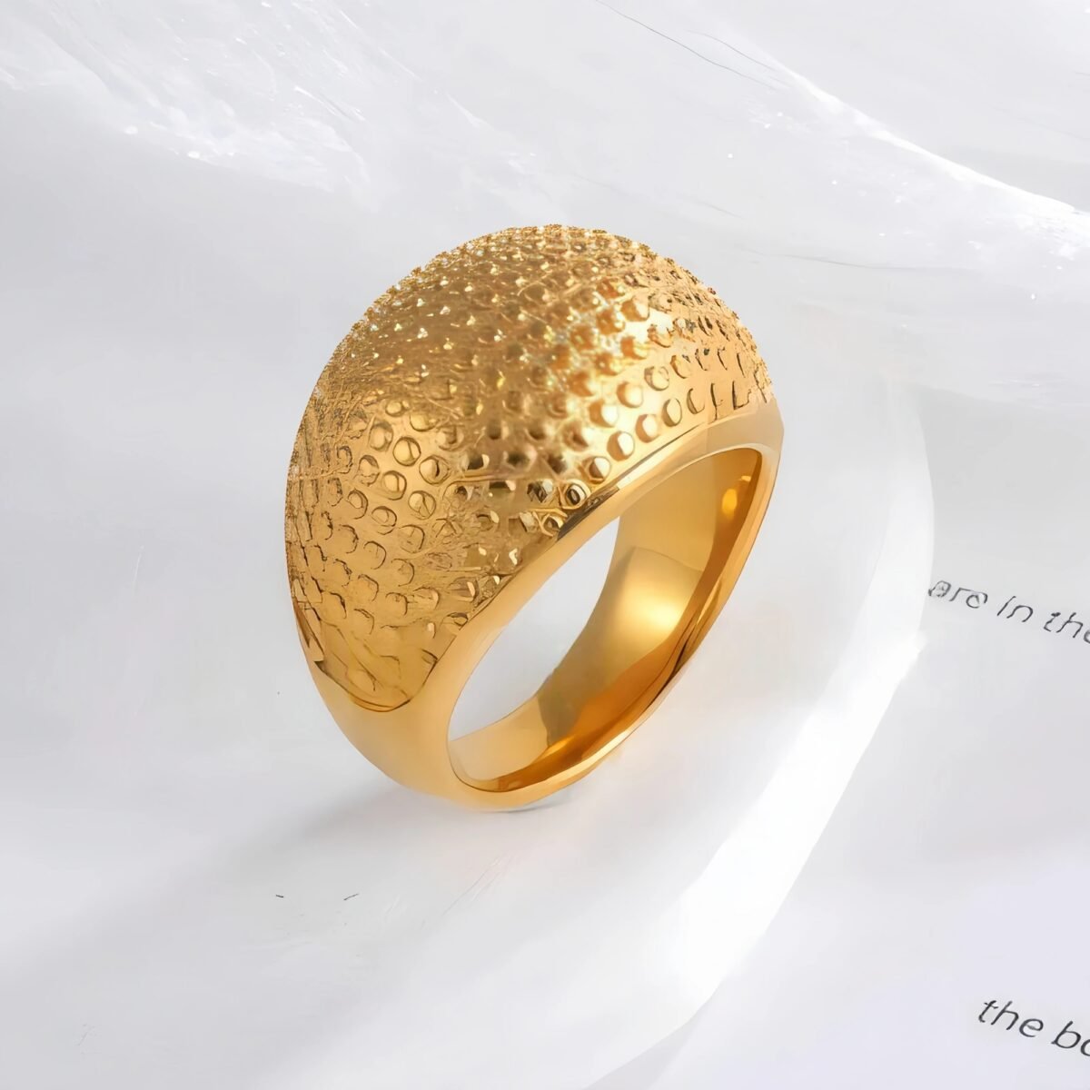 Minimalist Beaded Metal Ring Fashion Luxury Design for Women | G00330 - Image 2