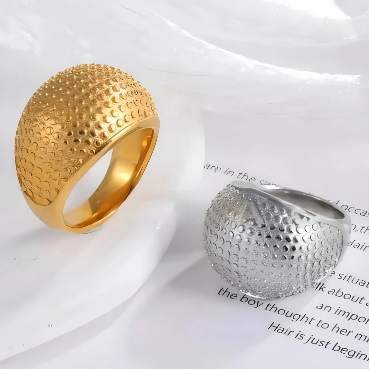 Minimalist Beaded Metal Ring Fashion Luxury Design for Women | G00330 - Image 1