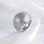 Minimalist Beaded Metal Ring Fashion Luxury Design for Women | G00330 - Image 4