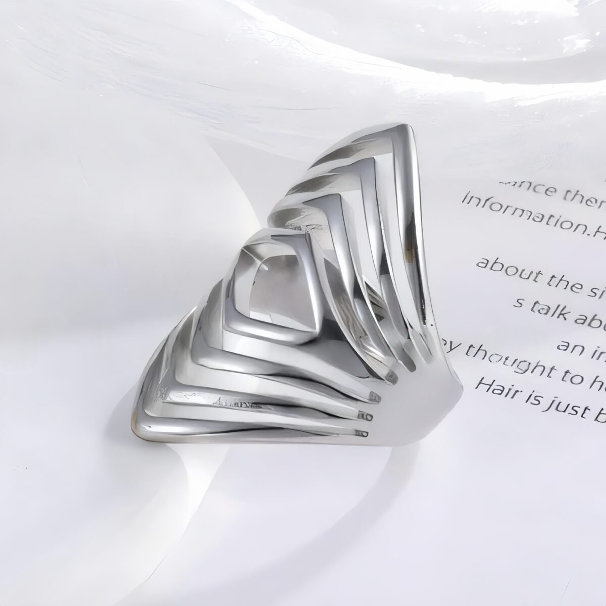 Minimalist Stripe Stainless Steel Ring Golden and Silver Design for Women | DZ448 - Image 5