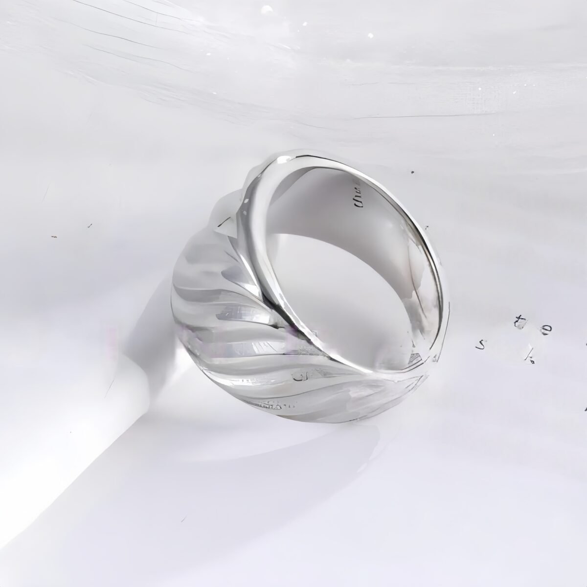 Minimalist Wave Ring Women's Two-Tone Gold & Silver Stainless Steel Ring | G00643 - Image 5