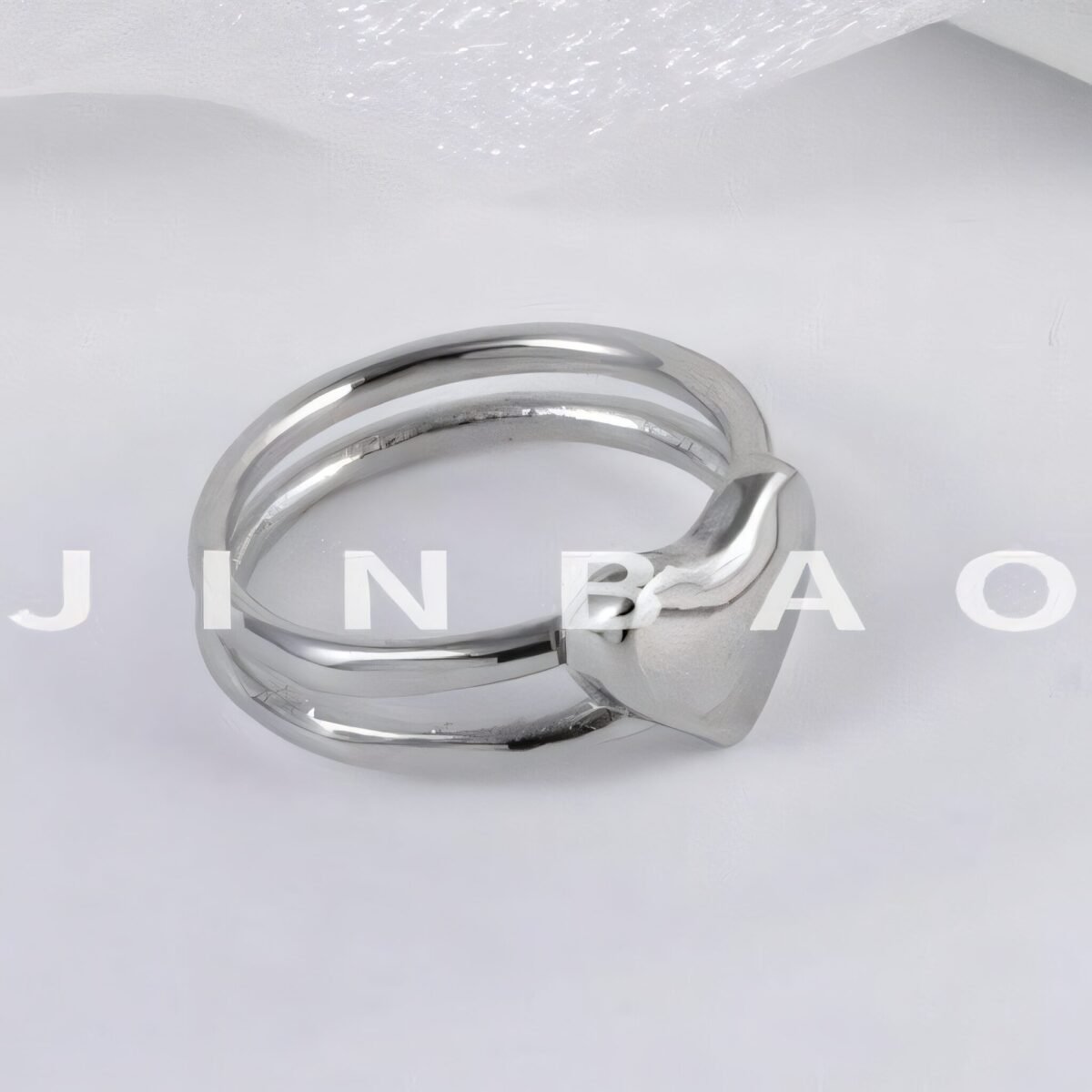 Modern Heart Design Stainless Steel Ring Simple and Fashionable for Women | N00634 - Image 6