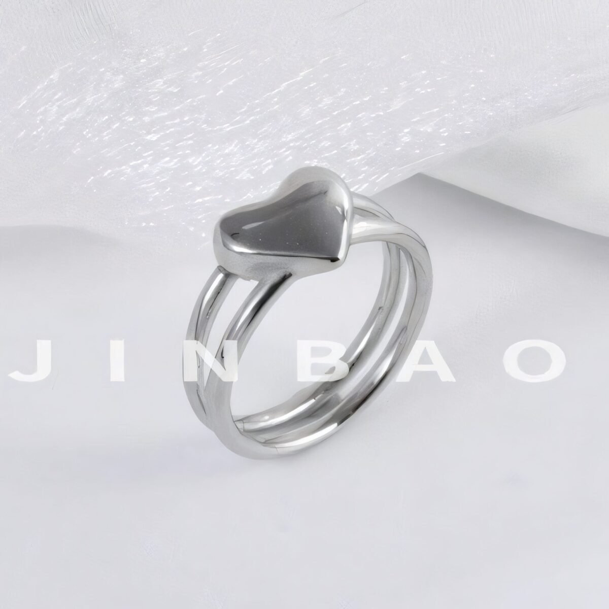 Modern Heart Design Stainless Steel Ring Simple and Fashionable for Women | N00634 - Image 5