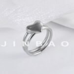 Modern Heart Design Stainless Steel Ring Simple and Fashionable for Women | N00634 - Image 5
