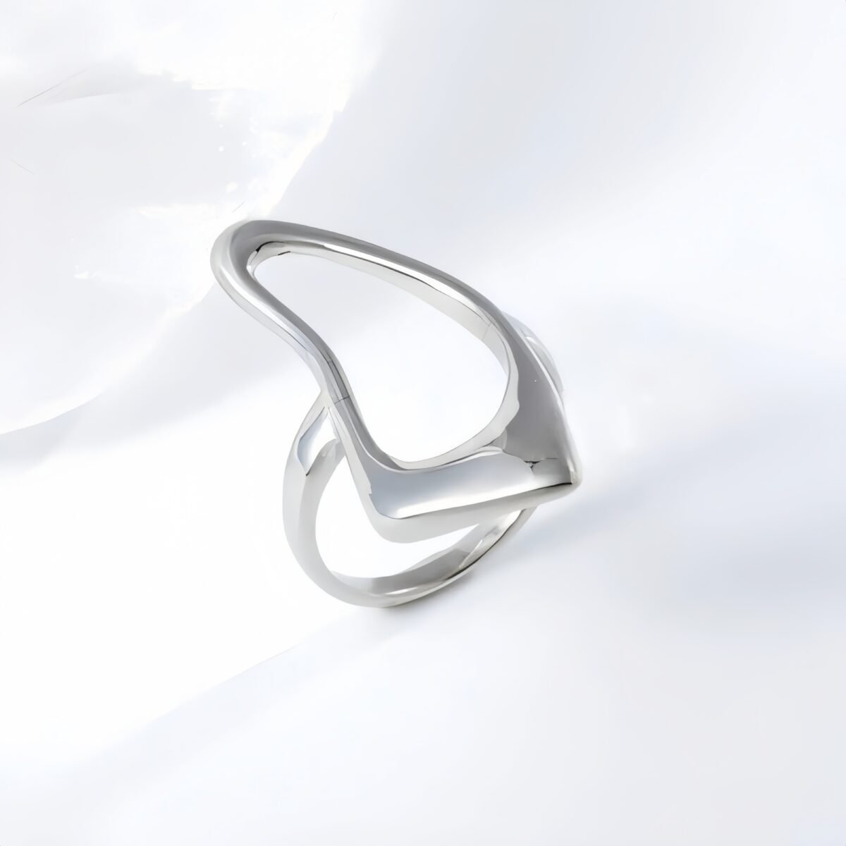 Modern Intertwined Stainless Steel Ring Elegant Design for Women | G002235 - Image 4