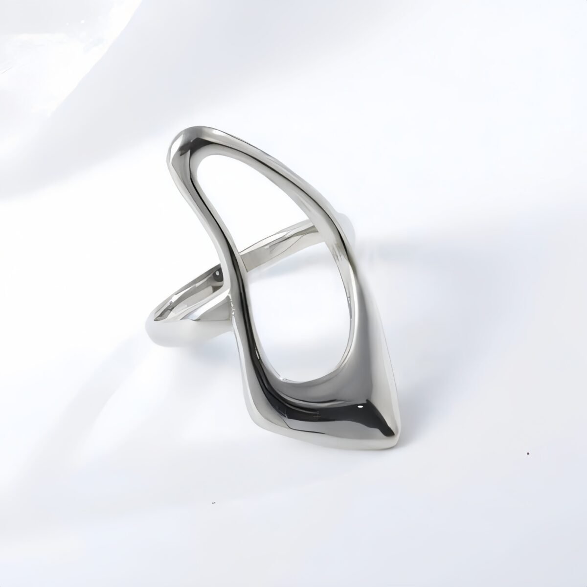 Modern Intertwined Stainless Steel Ring Elegant Design for Women | G002235 - Image 5
