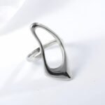 Modern Intertwined Stainless Steel Ring Elegant Design for Women | G002235 - Image 5