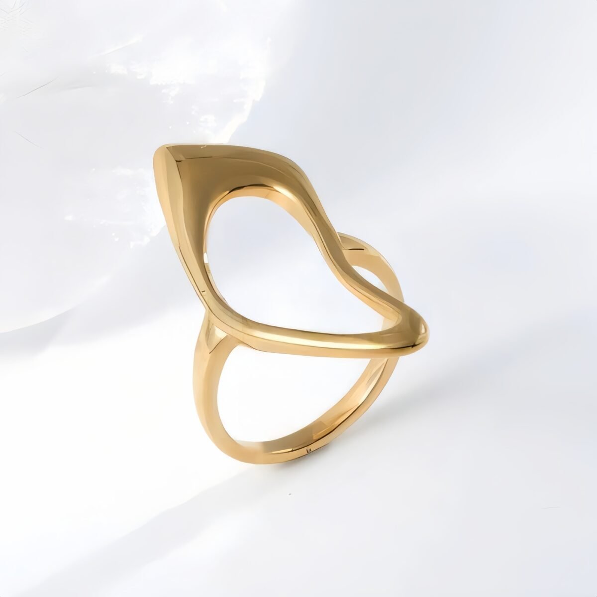 Modern Intertwined Stainless Steel Ring Elegant Design for Women | G002235 - Image 2