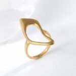 Modern Intertwined Stainless Steel Ring Elegant Design for Women | G002235 - Image 2