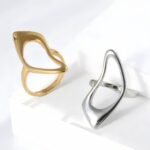 Modern Intertwined Stainless Steel Ring Elegant Design for Women | G002235