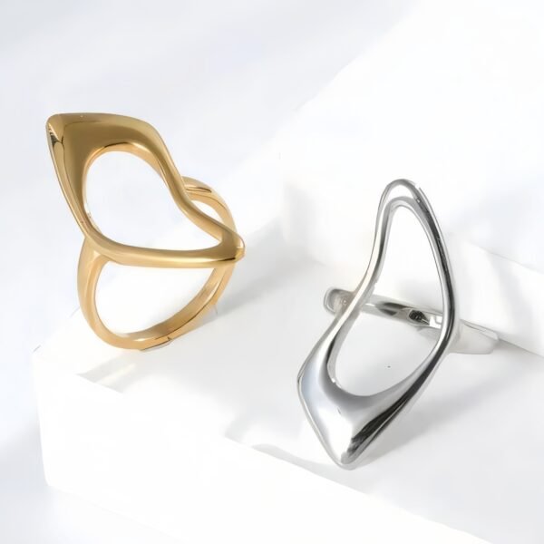 Modern Intertwined Stainless Steel Ring Elegant Design for Women | G002235