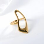 Modern Intertwined Stainless Steel Ring Elegant Design for Women | G002235 - Image 3
