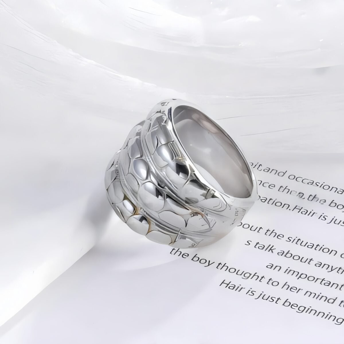 Modern Layered Texture Design Ring Simple and Fashionable for Women | ML0105 - Image 5