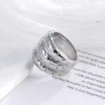 Modern Layered Texture Design Ring Simple and Fashionable for Women | ML0105 - Image 5