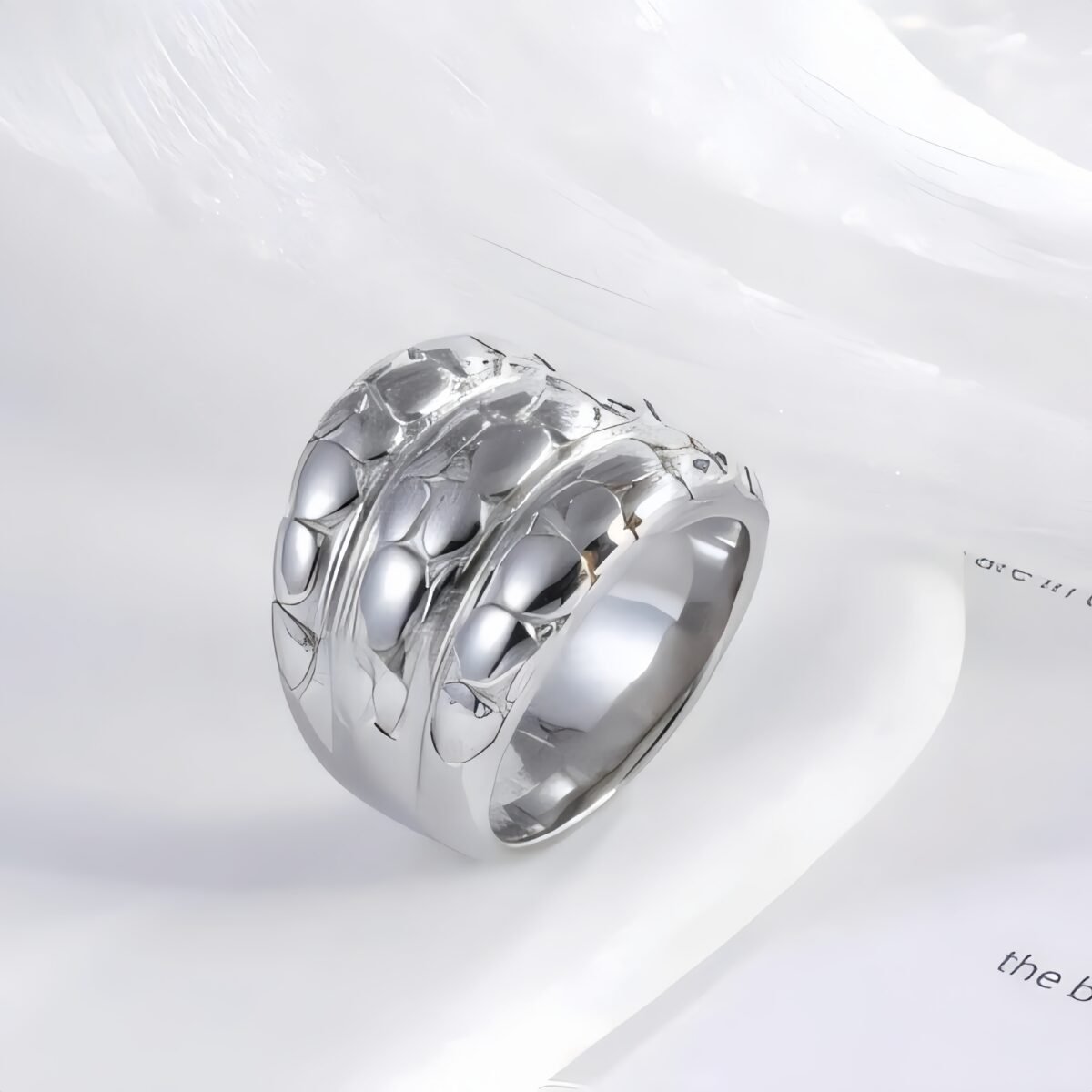 Modern Layered Texture Design Ring Simple and Fashionable for Women | ML0105 - Image 4